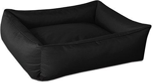 BedDog Hundebett MAX, Hundekissen mit abziehbaren waschbaren Bezug, Hundekorb, Hundesofa, für mitel-große Hunde, XL, schwarz