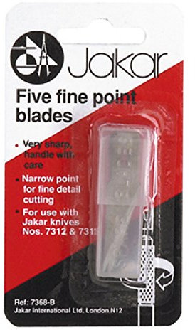 Five Fine Point Knife Blades Blade Replacement Refill Spare Blades Jakar 7368-B