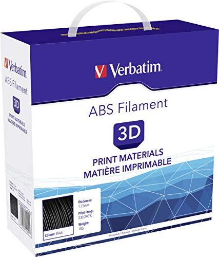 VERBATIM ABS-Filament 3D-Druck, 1,75mm, 1kg, Hochleistungs-Acrylnitril-Butadien-Styrol zur Materialextrusion, für 3D-Drucker und 3D-Stift, 3D-Drucker-Filament aus ABS, schwarz