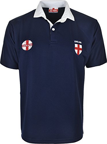 Active Wear Europe Cup 2016 England Football Fan Jersey Size X - 5XL, Navy, M