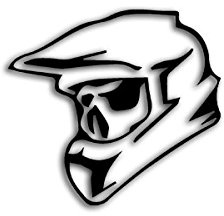 Aufkleber/Sticker Motocross Skull Totenschädel Helm Biker Quad 10x9cm A3154