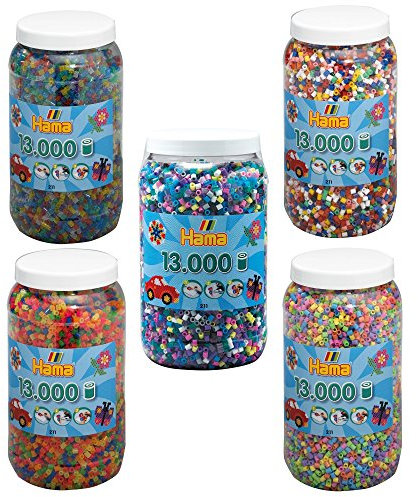 Hama Bügelperlen MIDI 5x 13.000 Bügelperlen (65.000 Perlen) 211-00 211-50 211-51 211-54 211-69 Vollton + Pastell + Neon + Glitter + Bunt & Opak