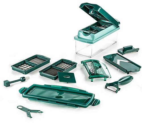Genius Nicer Dicer Plus | 14 Teile | Obst- und Gemüseschneider | NEU, 26.5 x 9 x 13 cm, Kunststoff, Edelstahl