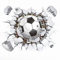 WandSticker4U®- 3D Wandtattoo FUSSBALL Junge schwarz/weiß (50x40 cm) I Wandsticker Kinderzimmer Jungen Fussball Poster Sport I Wandaufkleber Kinderzimmer Deko Junge Mädchen Tür Aufkleber COOL
