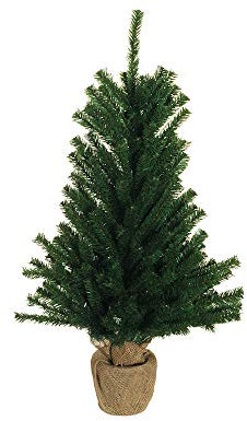 Zelda Bomboniere Árbol de Navidad de pino artificial con maceta revestida de yute, 90 cm