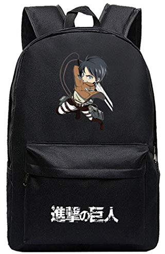 WANHONGYUE Attack on Titan AOT Anime Cosplay Rucksack Casual Daypack Tagesausflug Reisetasche Schwarz /11