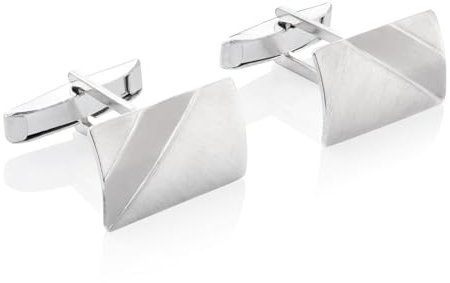 Elegante Herren Manschettenknöpfe Aus 925 Silber Mit Gebürstetem Finish