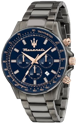 Maserati Herrenuhr, Sfida Kollektion, aus Edelstahl, Grau PVD, mit Edelstahl-Armband - R8873640001
