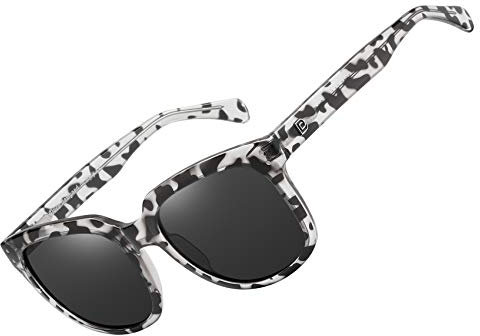 DUCO Retro Polarisierte Damen Sonnenbrille 100% UV400 Schutz Outdoor Brille für Fahren Golf Angeln 2148 (Black Hawksbill Turtle)