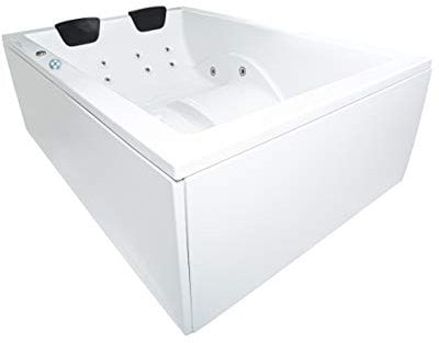 Doppel Whirlpool Badewanne Olymp Basic MADE IN GERMANY 190 x 140 cm Ausführung links mit 16 Massage Düsen + LED + dhW + OHNE Armaturen Eckwanne Eckbadewanne rechts oder links günstig