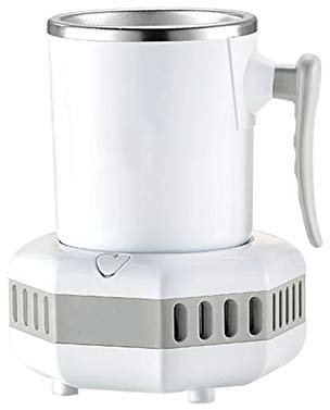WZCXYX Mini Refrigerador Eléctrico Taza De Enfriamiento Rápido Refrigerador De Agua Leche De Cerveza Café Bebida De Té De La Placa De Enfriador Rápida con La Taza(Color:Blanco)