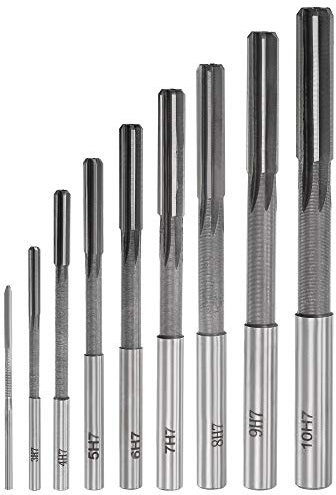 sourcing map 9St Chuck Reibahle Satz Gerade Flöte H7 2mm 3mm 4mm 5mm 6mm 7mm 8mm 9mm 10mm