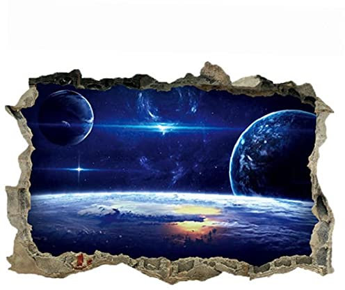 TOSSPER 3D Universe-Wand-Aufkleber Planet Decke Dach Fensterbild Personality wasserdichte Boden Dekoration Poster