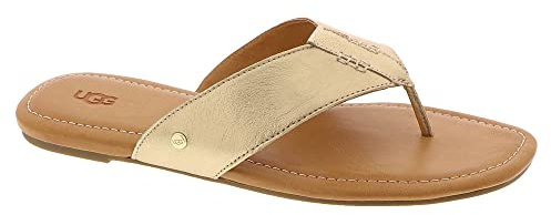 UGG Damen Carey Flip Sandale, metallic-goldfarben, 37 EU