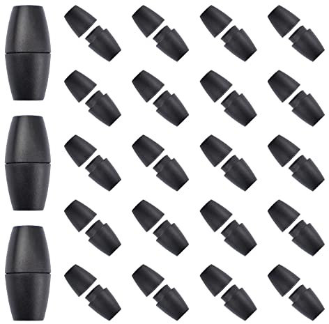 WANDIC Breakaway Verschlüsse, 100 Stück Schwarze Kunststoffperlen Fassverbinder Sicherheitsverschluss Schnalle für Halsketten, Schlüsselbänder, Armbänder, DIY Handwerk Herstellung