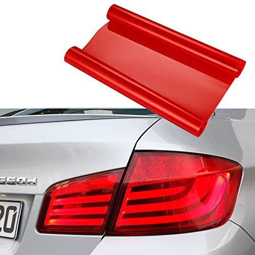 NewL Scheinwerfer-Tönungsfolie 40x152 cm Rot, Extra Breit, Selbstklebend | Montagewerkzeug inkl., hohe Dehnbarkeit, waschbeständig, rückstandsfrei haftend, für Auto Rücklicht & Nebelscheinwerfer
