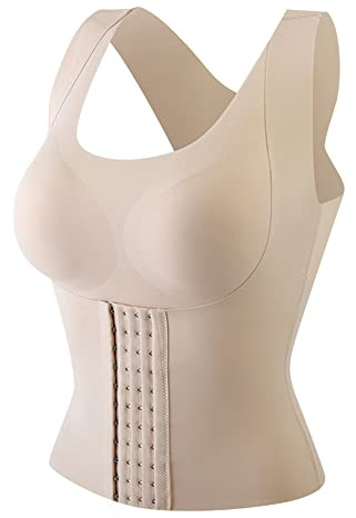 JAWSEU Fajas de Sujetador con Botones en La Cintura 3 en 1, Chaleco de Entrenamiento de Cintura para Mujer, Cintura Moldeadora de Cuerpo Ajustable, Corsé Debajo del Busto Moldeador de Cuerpo