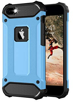 BYONDCASE iPhone 5s/5/SE 2016 Hülle, Hybrid Panzer Case, Ultra Slim, Blau, Armor-Hybrid-Technologie, Displayschutzrahmen, Rugged Case
