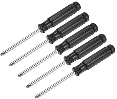 sourcing map Mini Phillips Screwdriver, 5.0mm Cross Head with Black Handle for Small Appliances, 5 Pcs