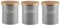 EHC Tea Sugar Coffee Canisters, Set of 3 Tea Sugar Coffee Containers Set, Storage Jars With lids Airtight, Grey