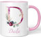 JUNIWORDS Tasse, Dudu, Name Anfangsbuchstabe Initial Alphabet Floral Buchstabe D Monogramm Motiv, Rosa (5504520)