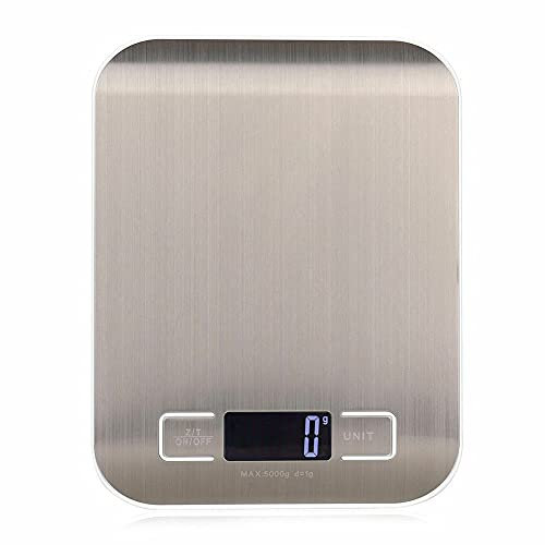 10KG Digital Kitchen Scales, Premium Stainless Steel Food Scales, Professional Food Weighing Scales with LCD Display, Incredible Precision up to 1g
