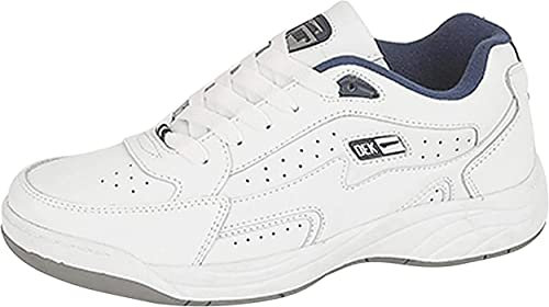R DEK, T187G-10 Orleans,Mens Wider Fitting Leather Trainers White Size 10 UK