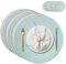 Casaido Platzdeckchen Abwaschbar, Tischsets Leder Und Untersetzer, Tischset Set Mit 4 Untersetzern Und 4 Platzsets Abwaschbar