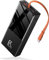 Baseus Power Bank 20000 mAh, batería Externa PD 65 W USB C con Cable de Carga Integrado, batería Externa QC 3.0 Quick Charge con Pantalla LED para iPhone, MacBook, Samsung, Lenovo y Huawei