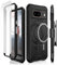 CaseBorne Compatible with Google Pixel 8 Protective Case - 5-Layer Construction, Magnetic Charging Compatible, Slim yet rugged with Tempered Glass Screen Protector Black