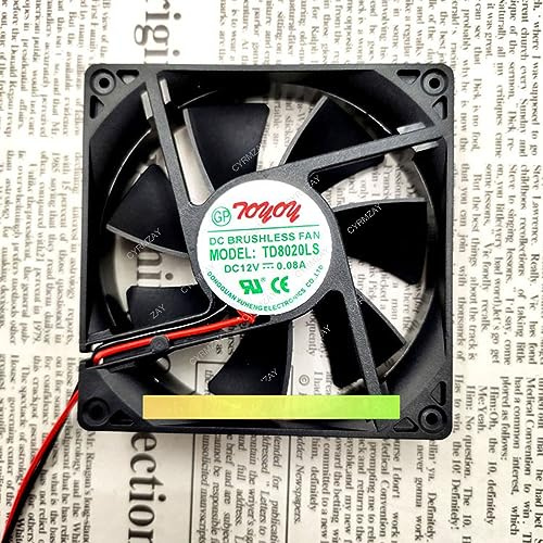 CYRMZAY Compatible For TD8020LS 12V 0.08A 8CM 8020 2-Wire cooling fan