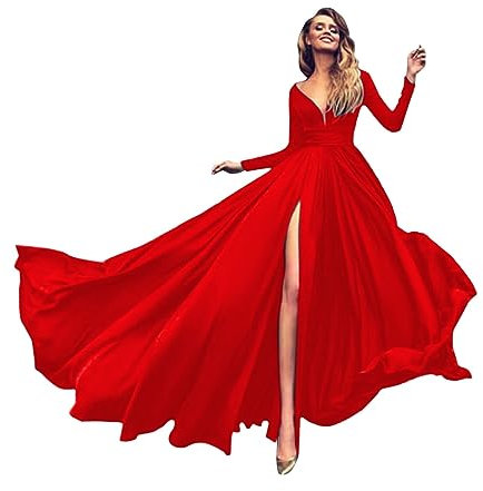 Vestito Donna Elegante Cerimonia Abito da Donna Classico Spalline Banchetto Spaghetti Vintage Eleganti alla Moda Lunghi Vestito da Sera Cocktail Party Abiti Donna Slim Fit