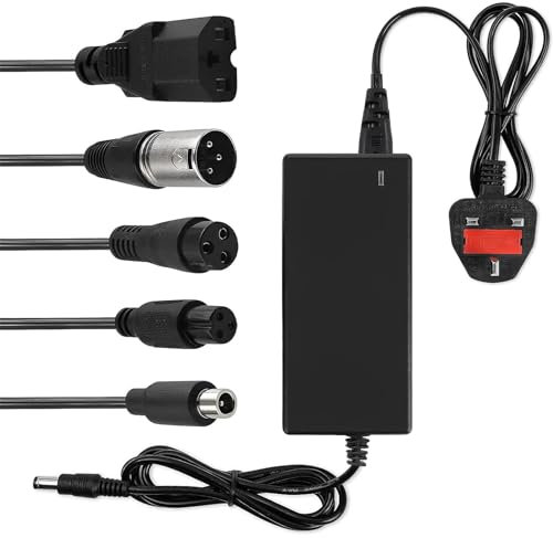 Electric Scooter Charger, 42V 2A Hoverboard Charger, Universal with 6 Connections for 36V Li-ion Batterie, for Xiaomi Scooter,Electric Bike, Mobility Scooter