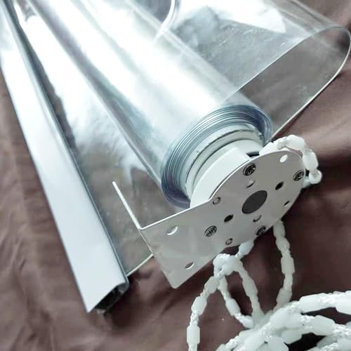 ZHUOZ1T Persianas Enrollables Transparente Exterior,Estor Enrollable Impermeables PVC,a Prueba de Polvo Aislamiento Térmico a Prueba de Lluvia,para Pérgolas/Jardines/Ventanas,Ancho x Alto (50x200cm)