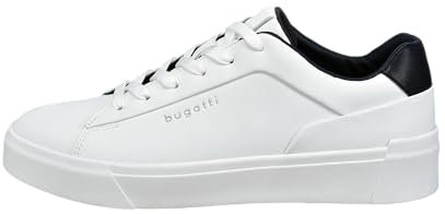 bugatti Herren Low-Top Sneaker, Männer Halbschuhe,Strassenschuhe,Freizeitschuhe,Turnschuhe,Laufschuhe,schnürschuhe,weiß (2041),45 EU / 10 UK