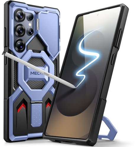 Tongate for Samsung Galaxy S24 Ultra Case Compatible with MagSafe, [Ring Stand & Camera Cover Kickstand] Drop Shockproof Rugged Protection Phone Case for S24 Ultra with Screen Protector 6.8, Blue