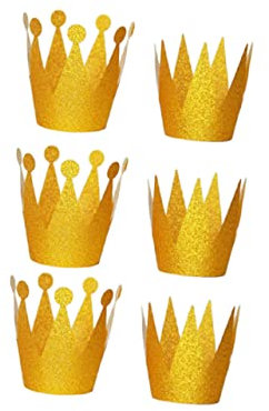 FRCOLOR 6stücke Geburtstagskrone Rosa Für Partys Und Feiern Party-zubehör Kronenhut Mit Goldenem Seil Lang Haarschmuck Für Junge Mädchen Und Erwachsene