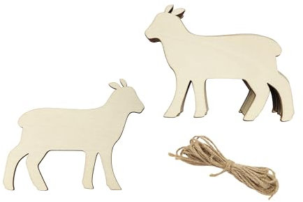 30 Stück 10,2 cm große Holz-Lamm-Schaf-Ausschnitte, unlackiertes Holz, Lamm Schaf, hängende Ornamente, DIY, Bauernhof, Tierhandwerk, Geschenkanhänger für Zuhause, Party, Dekoration, Bastelprojekt