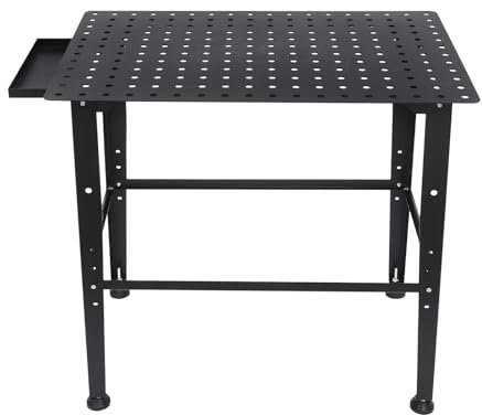 Mesa de soldadura, capacidad de carga de 1320 libras, banco de trabajo, 91,5 x 60 x 84,5 cm, altura ajustable