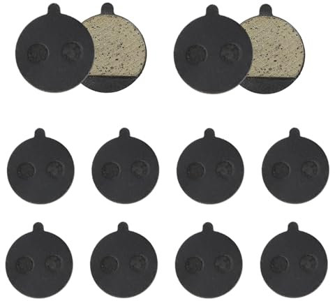 5 Pairs Round Disc Brake Pads, Semi-Metallic and Resin Brake Pad Replacements, Bike Brake Pad Parts, Bicycles Brake Accessories, Friction Pads for Electric Scooter/MTB