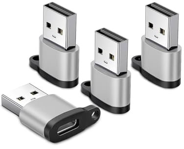 USB to USB C Adapter 4pack- Type-C Male to USB-A Female Data OTG Adapter-Charger Cable Compatible Apple Watch 8,7-MacBook-iPhone12,13,14, 15 Max Pro-Airpods-iPad 10 Air 4,5 Mini 6-Galaxy,S23,S24,A34