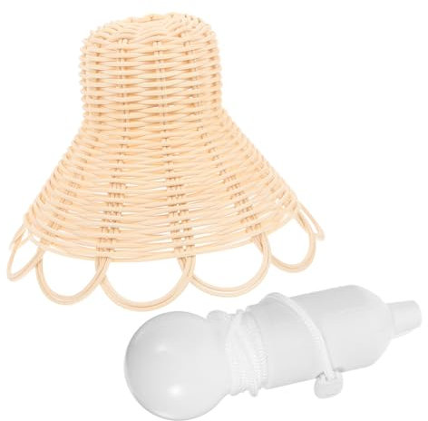 Amosfun Rattan Pendelleuchte Für Schlafzimmer Handgefertigte Deckenlampe Im Boho-stil Dekorative Wohnzimmerlampe Mit Einzigartigem Design Batterie Für Warme Wohnatmosphäre