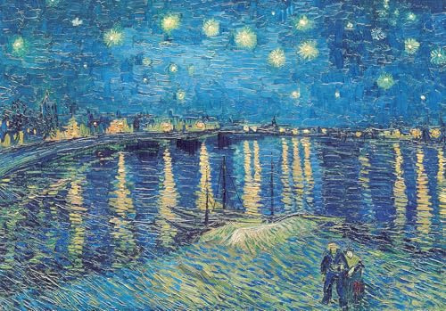 2000 Piece Puzzle-Starry Night Over The Rhone Jigsaw Puzzles For Adults 2000 Piece,Van Gogh Puzzles For Adults 2000 Pieces And Up,Jigsaw Puzzles 2000 Pieces,Oil Painting Puzzles 2000 Piece