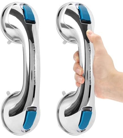 Newthinking Suction Shower Handle, Safe Shower Grab Rail with Suction Cup, Portable Bathroom Support Handle for Elderly Disabled, Tool-Free Installation