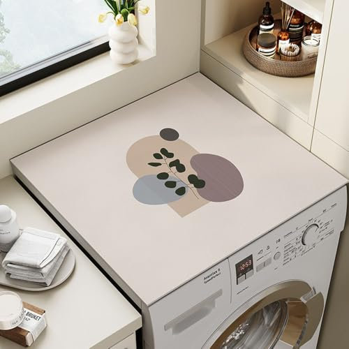 Hearda Tapis de Dessus de Machine à Laver, Tapis de Dessus de Machine Laver Antidérapant Simple et Moderne, Housse de Protection Machine à Laver 60x60cm pour Sèche (60x60cm,Abstrait)