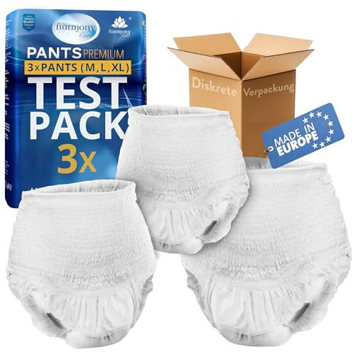 Harmony Care ® MAXI saugstarke Windelhosen für Erwachsene – diskrete Inkontinenz Pants für Frauen und Männer - Windel für Erwachsene (Testpack)