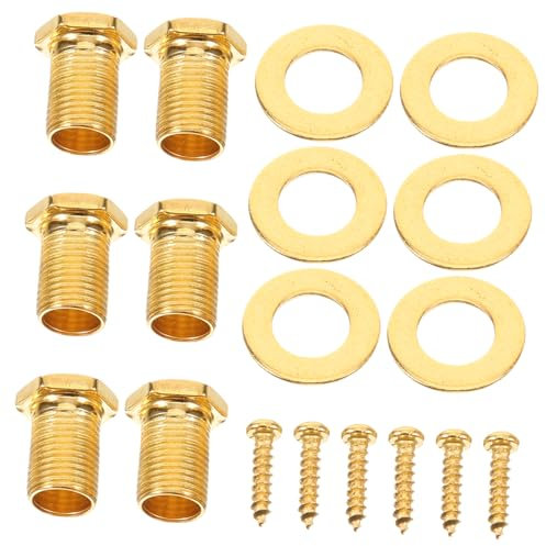 SECFOU 6sets Guitar Tuner Nut and Screw Kit Mounting Washers for Acoustic and Electric Guitars Easy Installation Tuning Accessories for Musicians