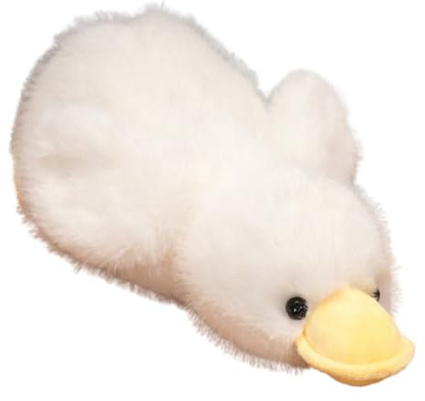 Ente Kuscheltier, PlüSchtier Gans Spielzeug Einfache Dekoration Wurfkissen Stofftier, zum Spielen und Kuscheln, Geschenk für Kinder Mädchen (30 cm,Weiß)