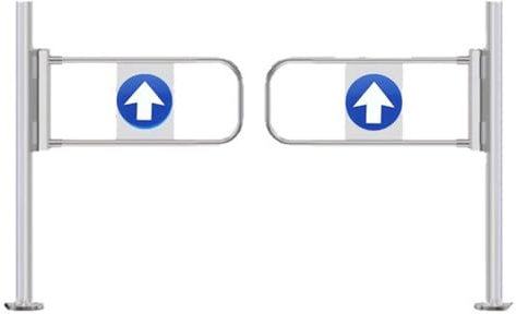 Cancello a battente per ingresso supermercato cancello di sicurezza a due vie con chiusura automatica e freno a battente per bar store (190 x 100 cm)