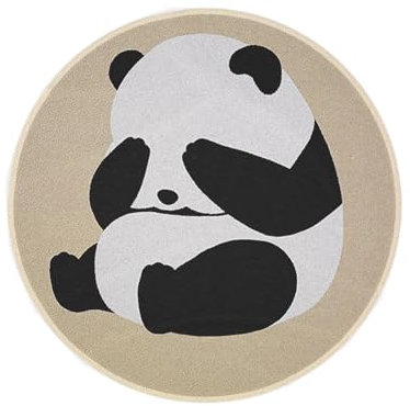 Panda-Teppiche für Schlafzimmer, Panda-Teppich, Panda-Teppiche für Schlafzimmer,Rutschfeste runde Fußmatte | Panda-Teppich, Cartoon-Plüsch-Teppiche, Teppich, Tier-Bodenmatte für Wohnzimmer-Dekoration